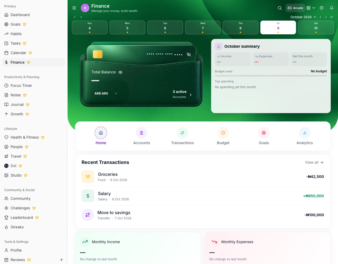 Finance page