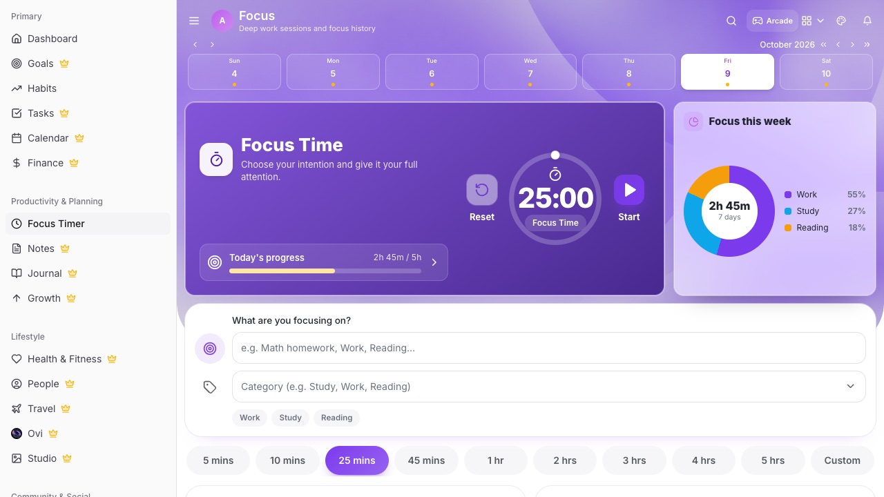 Focus page